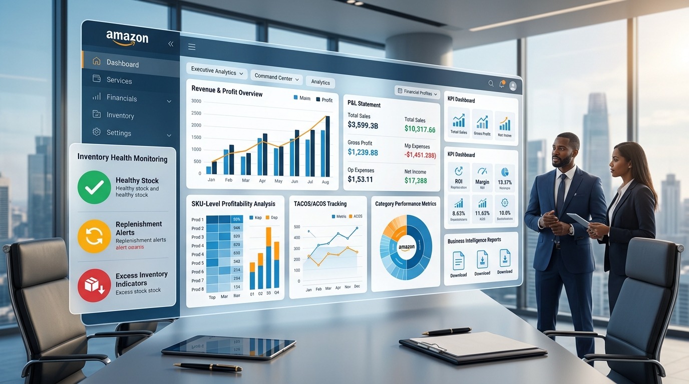 Amazon financial reporting and profit dashboard