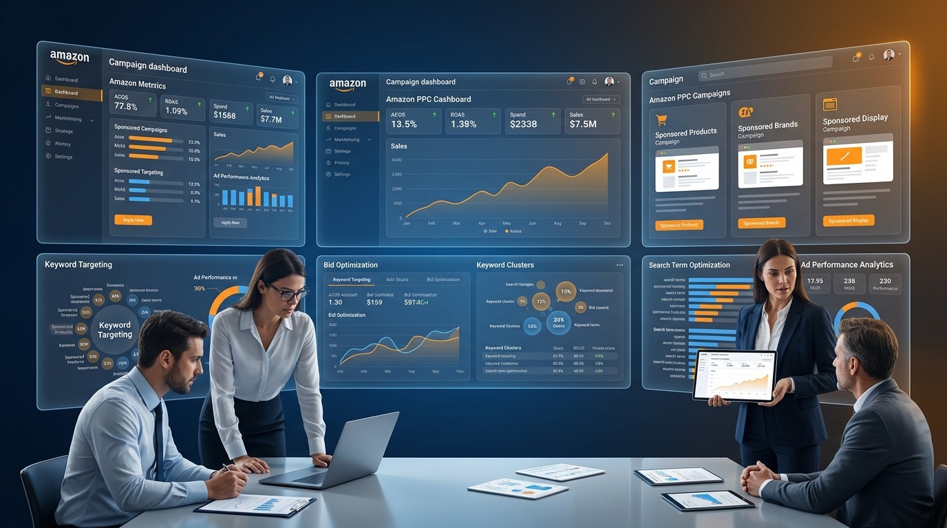 Amazon PPC ads campaign management dashboard