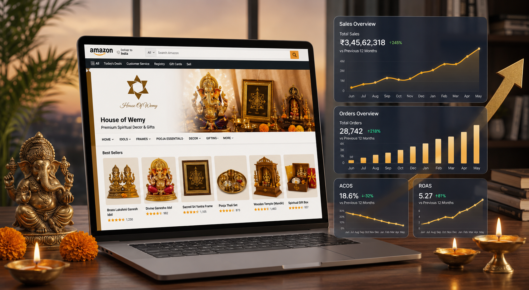 House of Wemy spiritual decor and gifting products on Amazon India